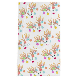 Pequeña Bolsa de Regalo de Renos y Ornamentos