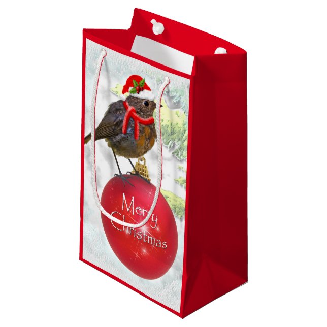 Pequeña Bolsa de regalo de Robin Ornamental (Angulo Anverso)