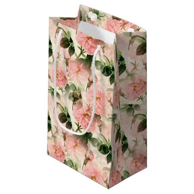 Pequeña Bolsa de regalo de rosas rosadas (Angulo Anverso)