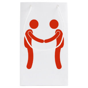 Pequeña Bolsa de regalo de silueta de pictograma de reunió