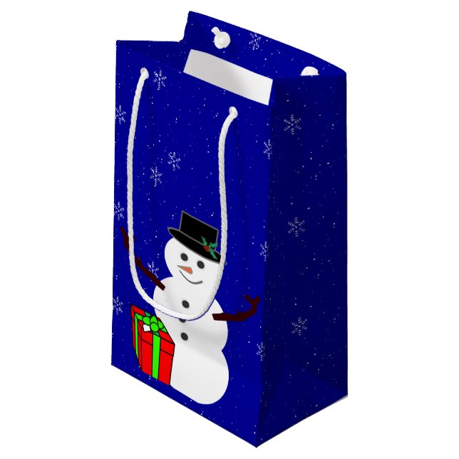 Pequeña Bolsa de regalo de Snowman (Angulo Anverso)