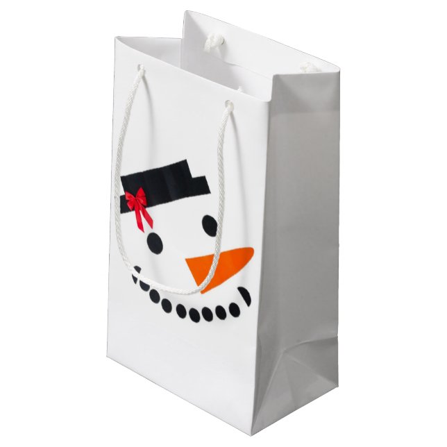 Pequeña Bolsa de regalo de Snowman (Angulo reverso)