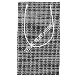 Pequeña Bolsa de regalo de tela gris falsa con nombre de t
