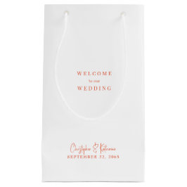 Pequeña Bolsa de regalo del Boda de bienvenida naranja/Tan