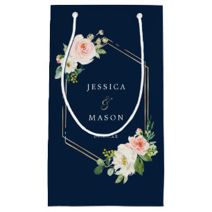 Pequeña Bolsa de regalo del Boda del hotel Navy Blue Gold