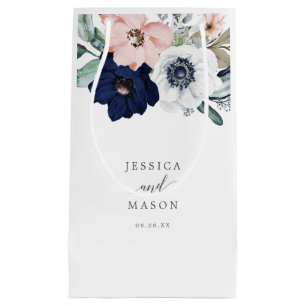Pequeña Bolsa de regalo del Hotel Boda Navy Blooms