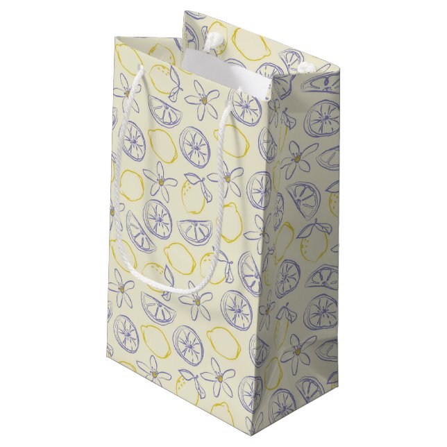 Pequeña Bolsa de regalo del patrón de doodle de Citron (Angulo reverso)
