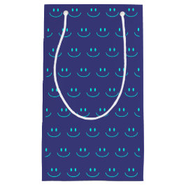 Pequeña Bolsa de regalo del patrón de sonrisa azul y turqu