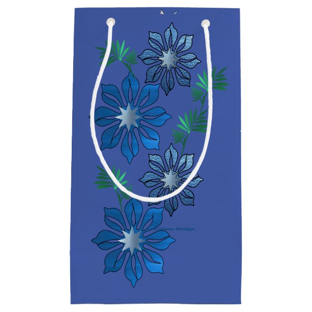 Pequeña Bolsa de regalo Flor Azul (Anverso)