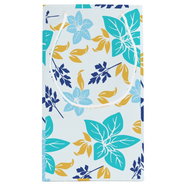 Pequeña Bolsa de regalo floral azul (Reverso)