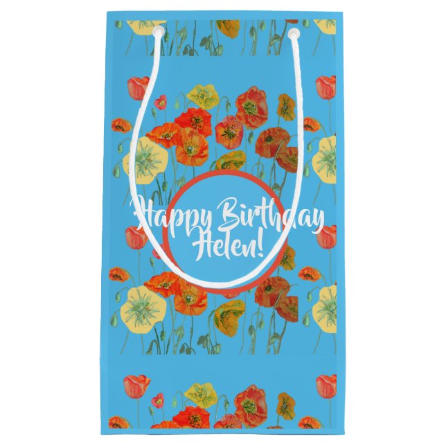 Pequeña Bolsa de regalo floral de amapola naranja Islandia (Anverso)