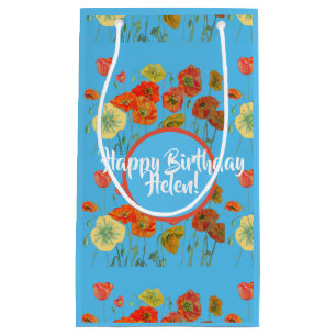 Pequeña Bolsa de regalo floral de amapolas naranjas Island