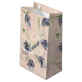 Pequeña Bolsa de regalo floral de color azul acuático