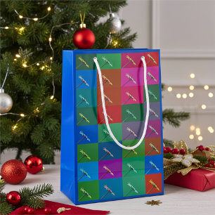 Pequeña Bolsa de regalo floral de colores vivos y elegante