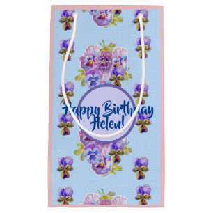 Pequeña Bolsa de regalo floral de flores Ditsy de punto az