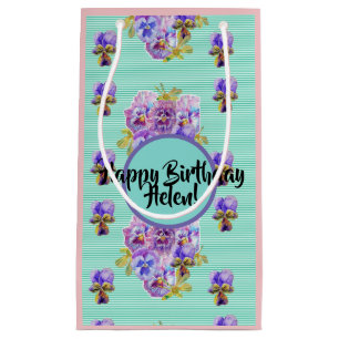 Pequeña Bolsa de regalo floral de flores turquesa aqua Chi