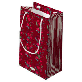 Pequeña Bolsa de regalo floral de Wassail roja profunda