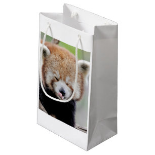 Pequeña Bolsa de regalo Foto panda roja , animales 0269.