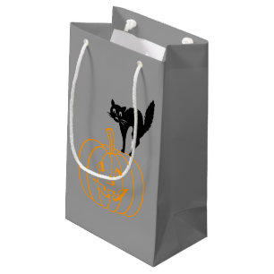 Pequeña Bolsa de regalo - Gato negro y calabaza