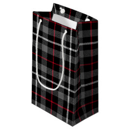 Pequeña Bolsa De Regalo Gris Plaid Para Navidades