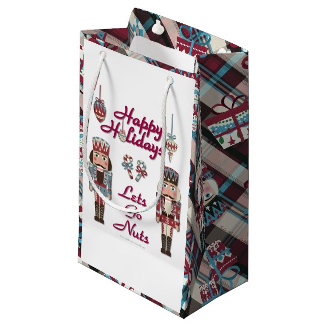 Pequeña Bolsa de regalo Holiday Nutcracker Lets Go Nuts (Angulo Anverso)