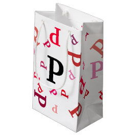 Pequeña Bolsa de regalo - Letras despedazadas en rojos y r