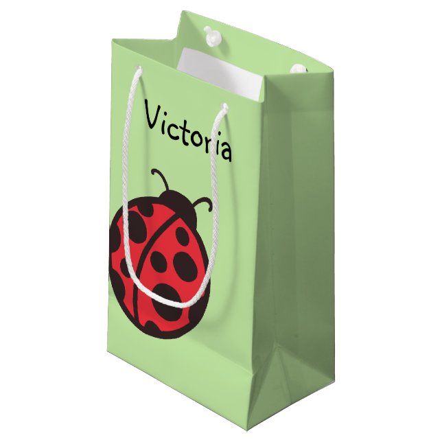 Pequeña Bolsa de regalo mariquita personalizada (Angulo Anverso)