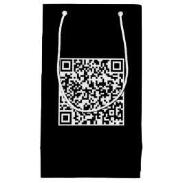 Pequeña Bolsa de regalo negra personalizada con código QR 