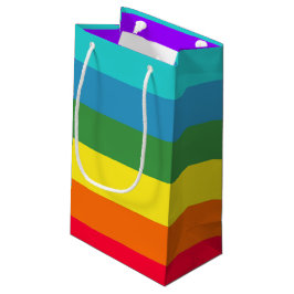 Pequeña Bolsa de regalo negrita de rayas de arcoiris