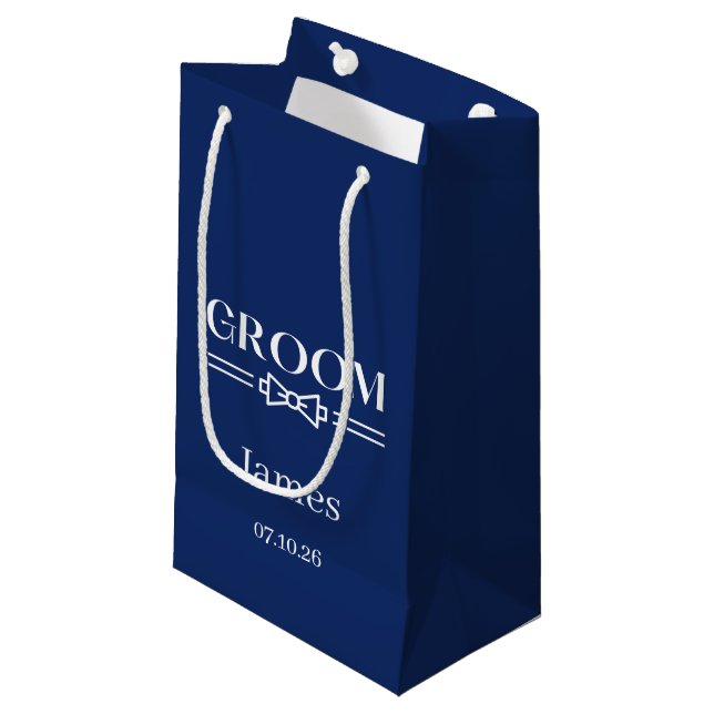 Pequeña Bolsa de regalo para el novio en la boda (Angulo Anverso)