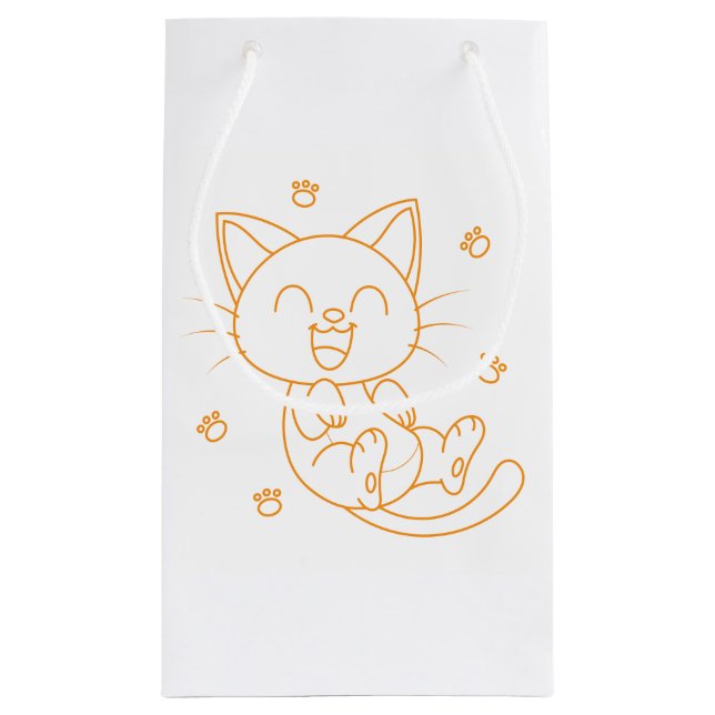 Pequeña Bolsa de regalo para gato dibujada a mano (Reverso)
