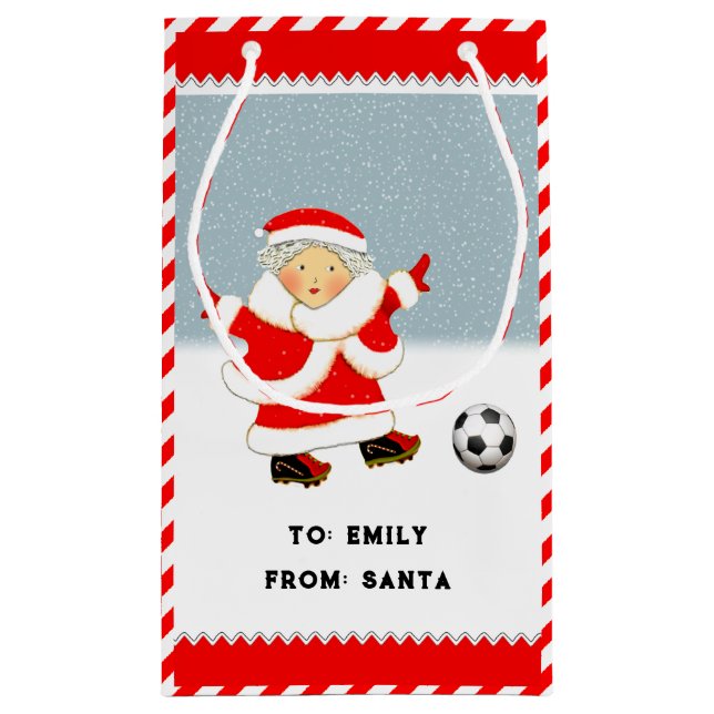 Pequeña bolsa de regalo para Navidades de fútbol h (Reverso)