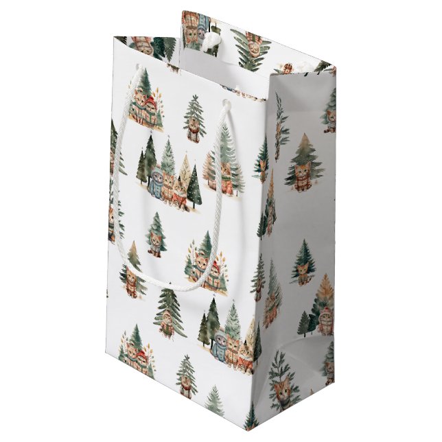 Pequeña Bolsa de regalo para Navidades de gato (Angulo reverso)
