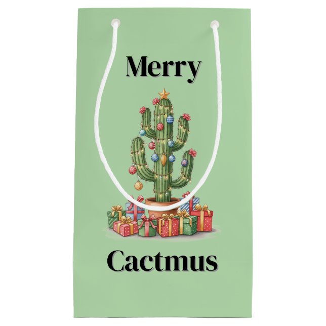 Pequeña Bolsa de regalo para navidades pequeños - Cactmus  (Anverso)