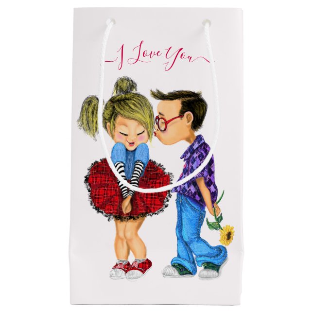 Pequeña Bolsa de Regalo para Pareja Linda - Te Amo (Anverso)