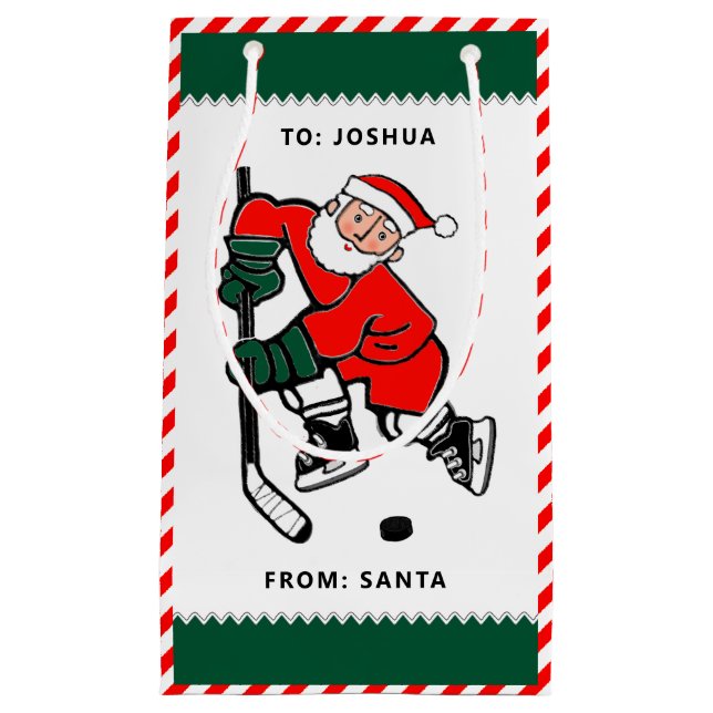 Pequeña Bolsa de regalo para pequeños Navidades de hockey  (Anverso)
