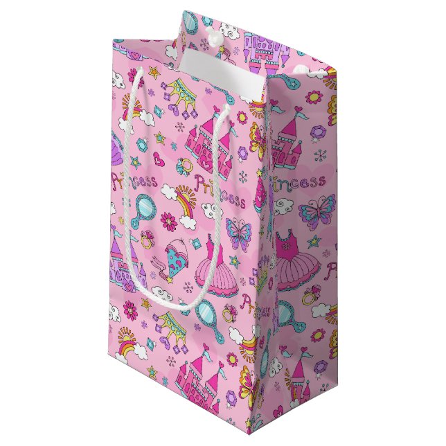 Pequeña Bolsa de regalo para princesas rosadas (Angulo Anverso)
