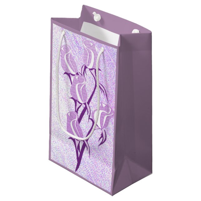 Pequeña Bolsa de regalo para Rosas morados (Angulo Anverso)