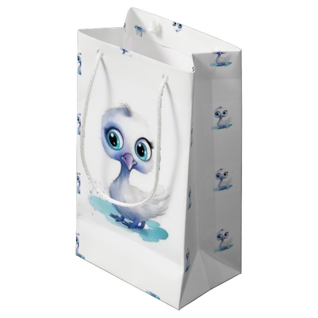 Pequeña Bolsa de regalo Pato blanco bebé lindo (Angulo Anverso)