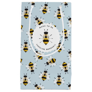 Pequeña Bolsa de regalo personalizada de abeja azul rústic