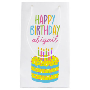 Pequeña Bolsa de regalo personalizada de torta de cumpleañ