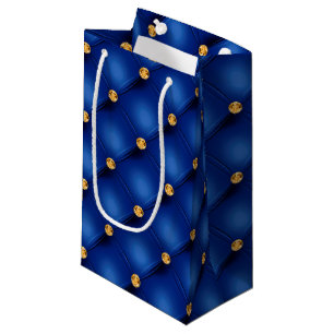 Pequeña Bolsa de regalo real azul y dorada