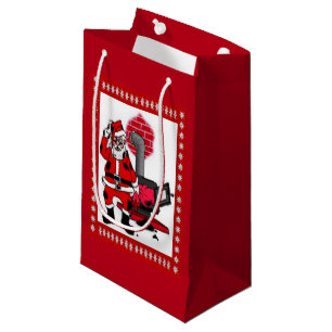 Pequeña Bolsa de regalo SM Santa vintage y quemador de est