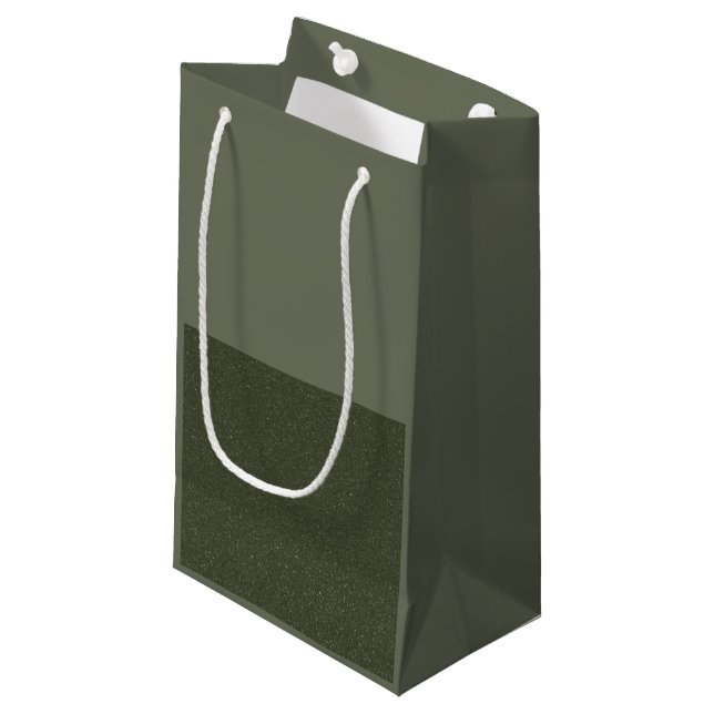 Pequeña Bolsa de regalo verde de dos tonos Moss - Personal (Angulo Anverso)