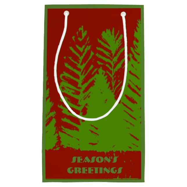 Pequeña Bolsa de regalo verde y rojo (Anverso)