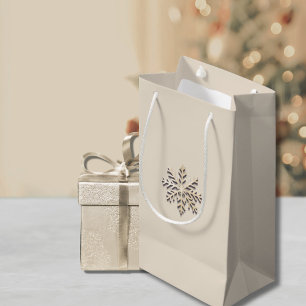 Pequeña Bolsa elegante de regalo de copos de nieve con cha