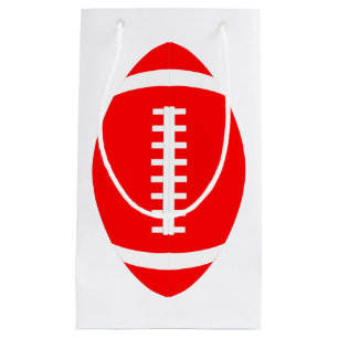 Pequeña Bolsa vertical de regalo de fútbol rojo para juga