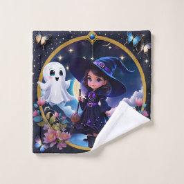 Pequeña bruja con ojos grandes y brillantes.