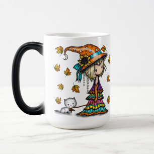 Pequeña Bruja Errante y Taza Mágica de Gato