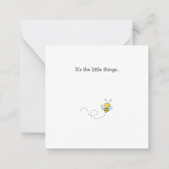Pequeña Bumble Bee Mini Tarjeta de nota de agradec (Anverso)